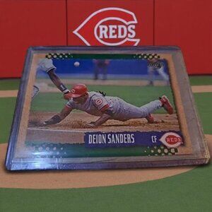 Deion Sanders reds score 95 #266 baseball card